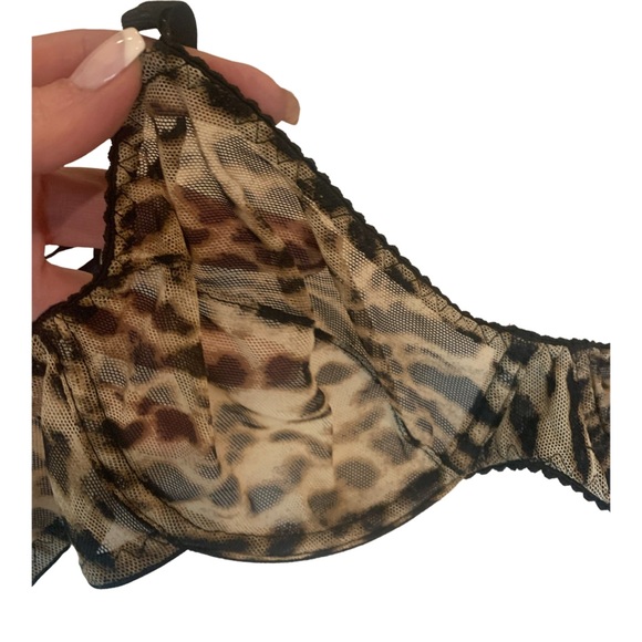 Roberto Cavalli leopard mesh underwire bra NWOT - Picture 2 of 5